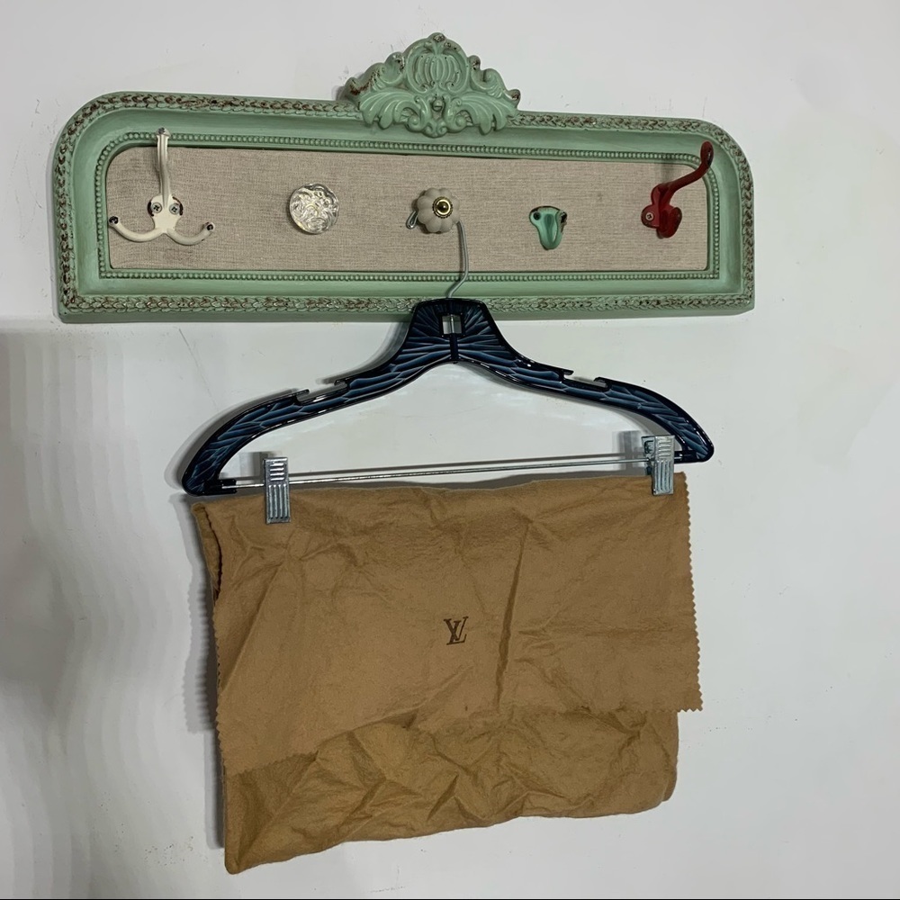 Louis Vuitton vintage dust bag fold over flap tan purse bag medium size